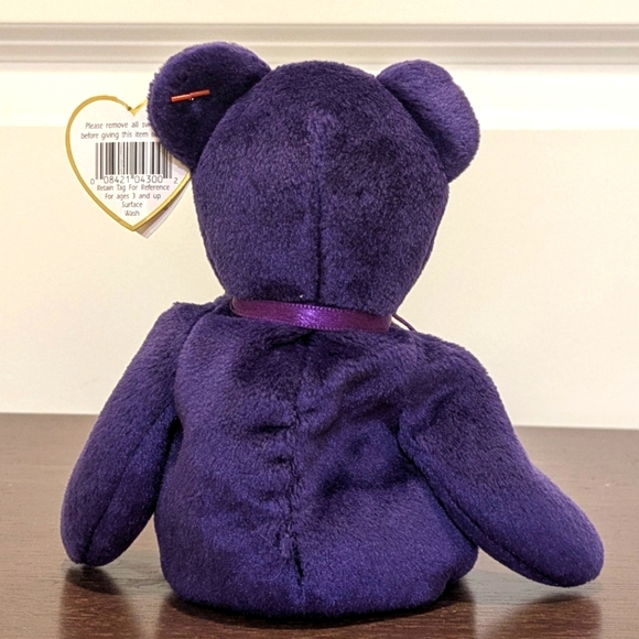 3/$30 Ty Princess Bear Beanie Baby with Bent Tag - Picture 3 of 8